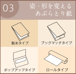 姿・形を変えるあぶらとり紙